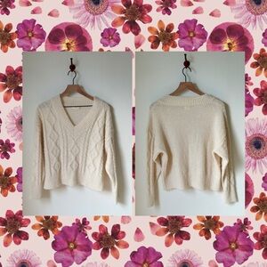 Dreamers by Debut Cream Sweater, Size Small